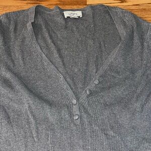 Gray Ann Taylor Loft button sweater